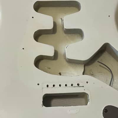1980's Korean Kramer ZX30 White Stratocaster Plywood Guitar Body 2 Post Tremolo image 6