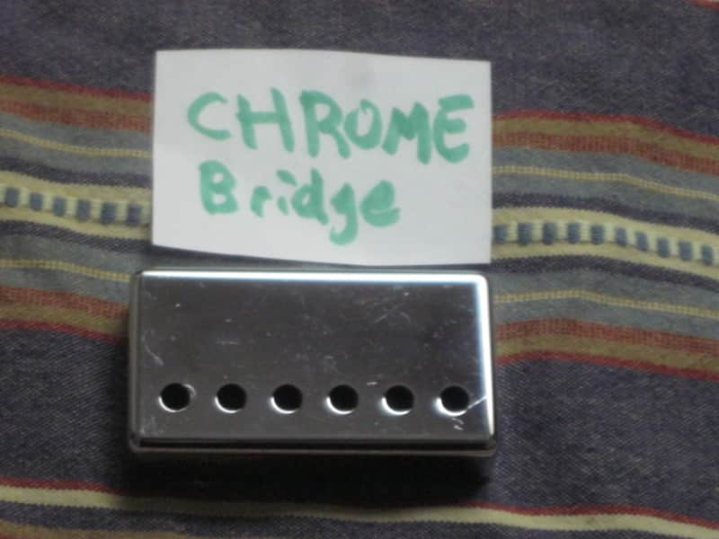 used (light medium relic'd) genuine Gibson PRPC-015 Chrome Bridge Humbucker Cover - BRIDGE pole spacing: 52mm -- 2 and 1/16 inch image 1