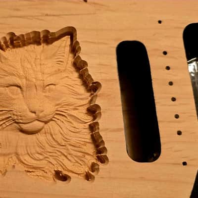 Body mit Katze Stratocaster Stil E-Gitarre image 4