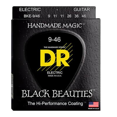 DR BKE-946 Black Beauties Coated Electric Guitar Strings - Lite and Heavy 9-46