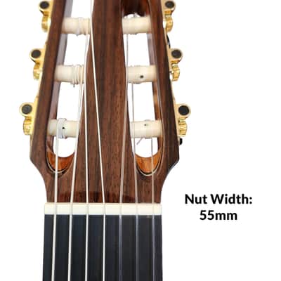 7-String Classical Nylon Guitar – Gayetana A77 | Full Scale 55mm Nut | Jazz / Latin / Extended Range - Spruce image 2