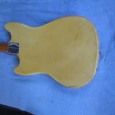1967 Fender Mustang Worn But Cool Yellowed Out White Finish With Original Case Vintage Fender Mustang White & Worn image 7