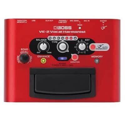 Boss VE-2 Vocal Harmonist Multi-Effect Guitar Pedal Unit - Red image 2