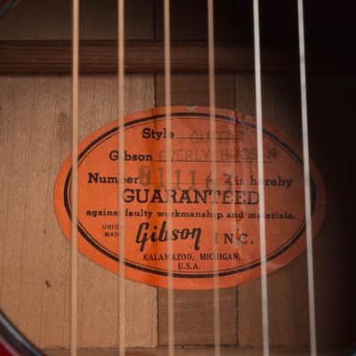 Gibson  Everly Brothers Flat Top Acoustic Guitar (1966), ser. #811163, original black hard shell case. image 12