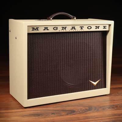 Magnatone Varsity Reverb 15W 1x12” Combo Amp w/ FTSW & Cover – Blonde w/ Oxblood image 1