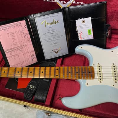 Fender Custom Shop 1957 Stratocaster Journeyman Relic - Aged Sonic Blue - 7.8lbs - Authorized Dealer - OPEN BOX - SAVE BIG! G06385 image 16