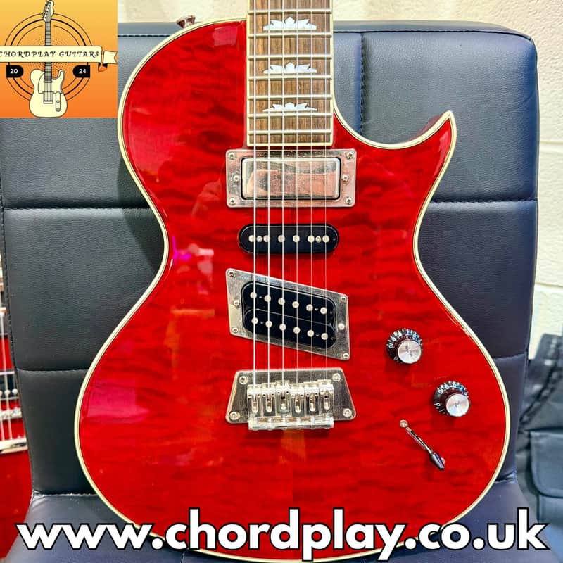 2014 – 2019 Epiphone Nighthawk Custom Quilt Trans Red