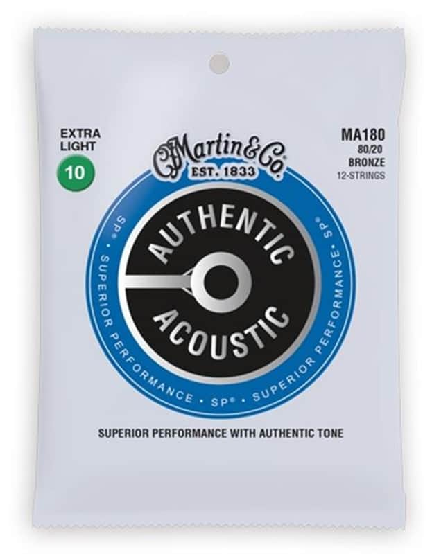 Martin MA180 Authentic Acoustic; Bronze, Extra Light 12 String, .010 image 1