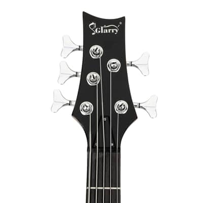 Glarry GIB Electric 5 String Bass Guitar Full Size Bag Strap Pick Connector Wrench Tool 2020s - Earth Brown image 2