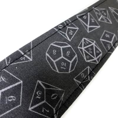 Black and White Polyhedral Die Role Playing Game Guitar Strap - Board Game Dice Guitar Strap- Multi Sided Die- 20 Sided Dice image 2