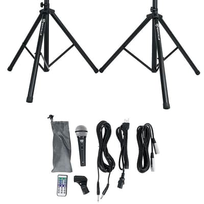 Rockville RPG122K Dual 12" Powered Speakers, Bluetooth+Mic+Speaker Stands+Cables image 3