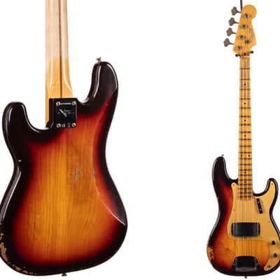 Fender Custom Shop 1958 Precision Bass Relic Super Faded Chocolate 3-Color Sunburst (001) image 7