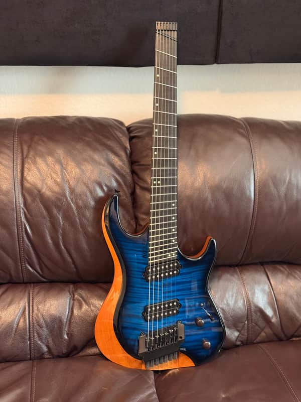 Kiesel Osiris 7 Multiscale trem Blue flamed maple, roasted maple neck, Luminlay image 1