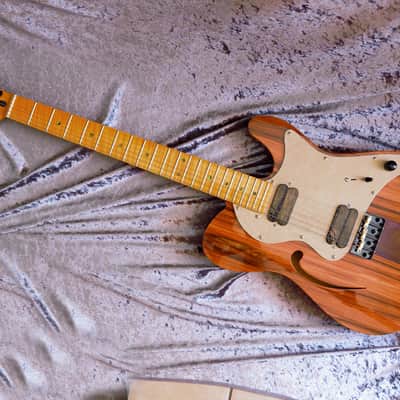 GB Liuteria Traditional Tele semi hollow rosewood and purple resin image 13