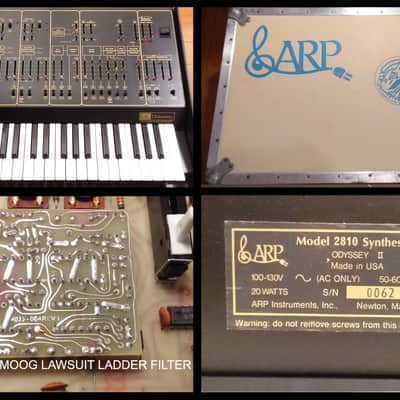 ARP Odyssey 2810 MKII 1975 w/ rare original Moog filter + new faders + Anvil case image 1
