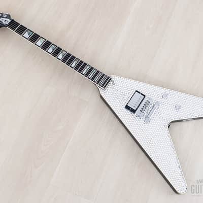 2011 Washburn Custom Shop Limited Edition Paul Stanley PSV 2200 Rhinestone Flying V, Near-Mint & Signed w/ Case, COA, Tags image 11