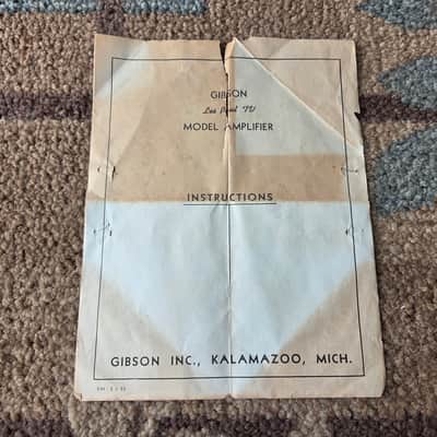 Vintage 1950's Gibson Les Paul TV Amplifier Instruction Sheet! Rare, Original Paperwork! image 1