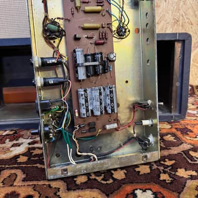 Vintage 1970s Carlsbro 50 Top Custom Colour Blue Guitar Valve Amplifier Head image 23