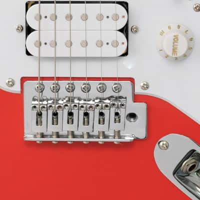 CNZ Audio ST Mini Electric Guitar - Rosewood Fingerboard & Maple Neck, Fiesta Red image 5