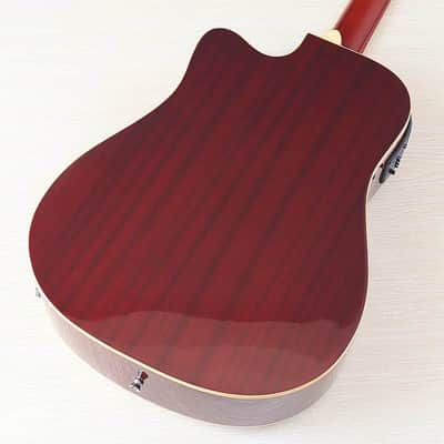 41 Inch White 12 String Acoustic Electric Guitar, Sapele Spruce Body, Mahogany Neck, 20 Frets image 3