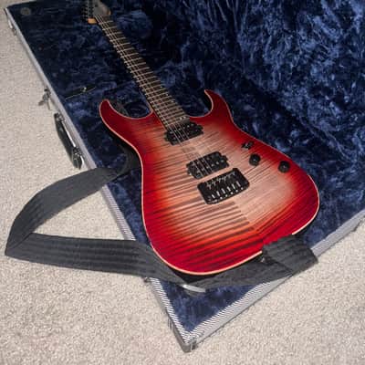 Schecter Sunset 24 Hipshot USA Custom 2021 - Red Stain/Black Burst image 6