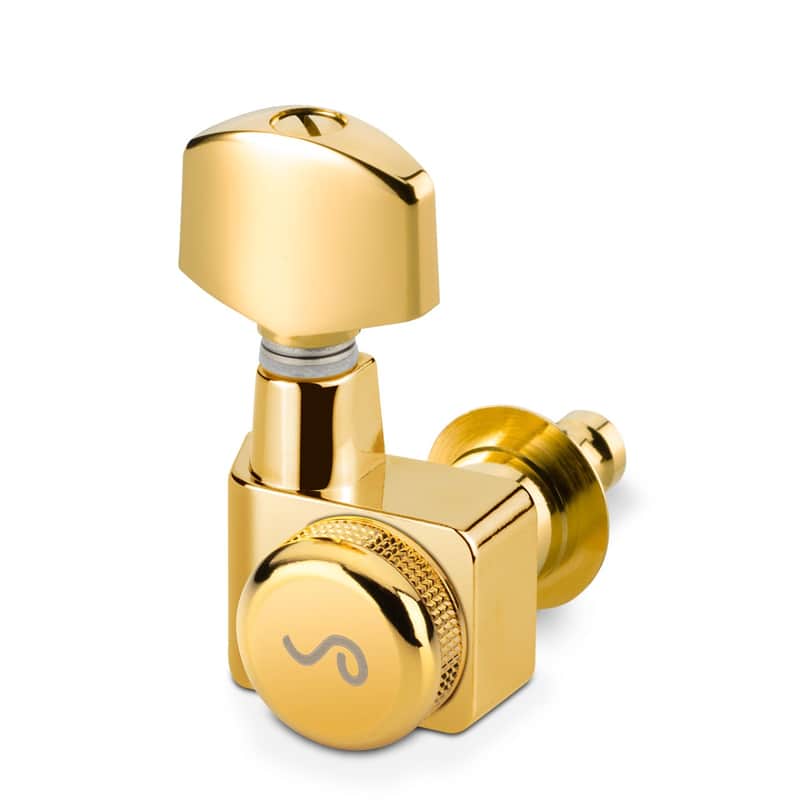 Schaller GOLD F-Series 6-InLine 2-Pin Staggered Locking Tuners for Strat/Tele image 1