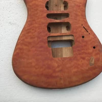 Poplar Wood Guitar Body HSH with Quilted Top For Guitars with Double Locking Tremolo image 3