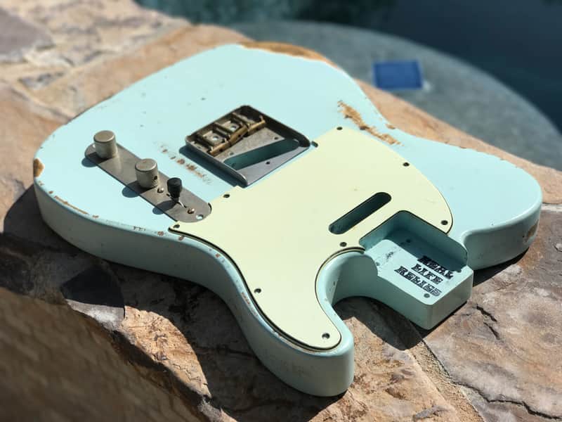 Real Life Relics Tele Telecaster Body Aged Sonic Blue Nitro