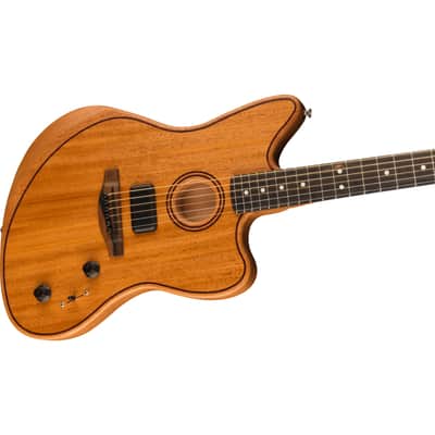 Fender American Acoustasonic Jazzmaster All-Mahogany EB Natural - Acoustic Guitar image 4