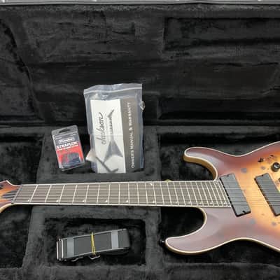 Mint Jackson Concept Soloist SLAT7P HT MS 7-String Guitar Fanned Frets, Bourbon Burst image 2