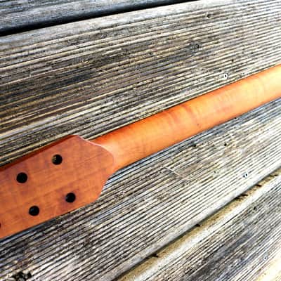 Telecaster snakehead neck, flamed roasted maple, 22 frets, leveled and polished, 9,5" radius image 3