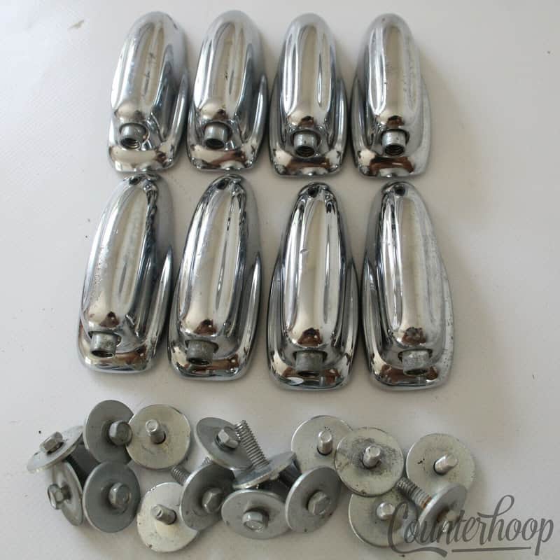 *Slingerland 8x Large Sound King 5-Ply Bass Drum Lugs Chrome Hex Vintage 70s USA image 1