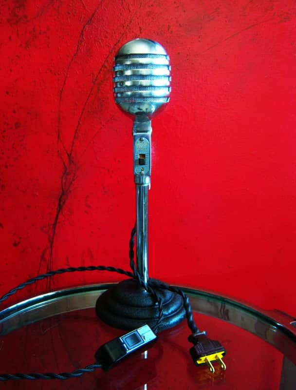 Vintage 1950's Electro-Voice 950 Cardax Crystal Microphone w cable mod LED light lamp # 1 image 1