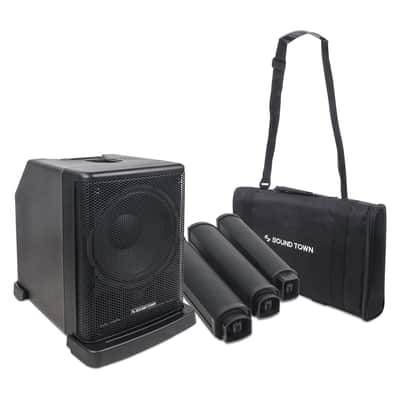 CARPO-L2 | Portable Line Array Column PA System w/ 12" Powered Sub, 2 x Speakers, 1 x Spacer, TWS Bluetooth, 2-Channel Mixer, DSP, Carry Bag image 6