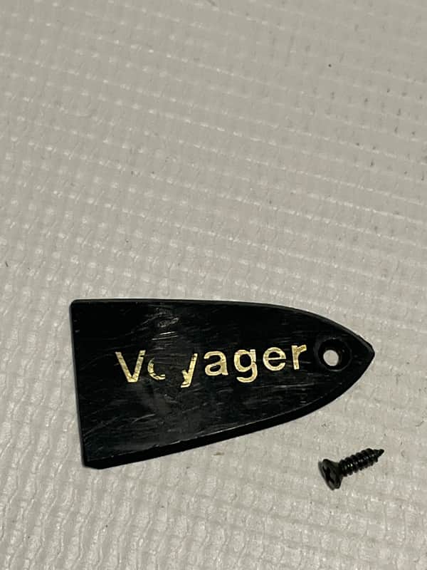 1980's Kramer Voyager Model Guitar Black Truss Rod Cover 1 Ply Gold Lettering image 1