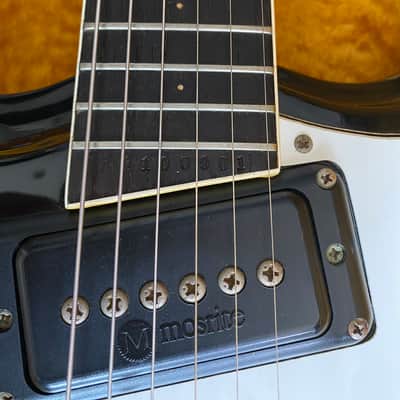 1987 Mosrite Custom Unique Black & Sunburst Vibramute Vintage OHSC image 5