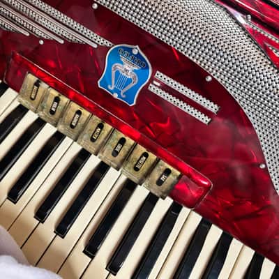 Orfeo Orfeo 120 Bass Piano Accordion 1950s - Red pearloid image 2