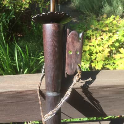 No Brand Sarune Bolon Folk Oboe / Shawm of the Toba Batak People of North Sumatra Indonesia 1990s - Natural Sumatran Hardwood, Ebony, Reed, Coconut and Water Buffalo Horn image 3