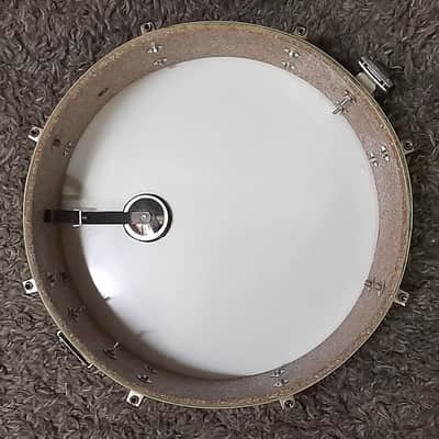 1980's Ludwig B/W Badge Green/Silver Duco 14" x 5" Snare Drum image 11