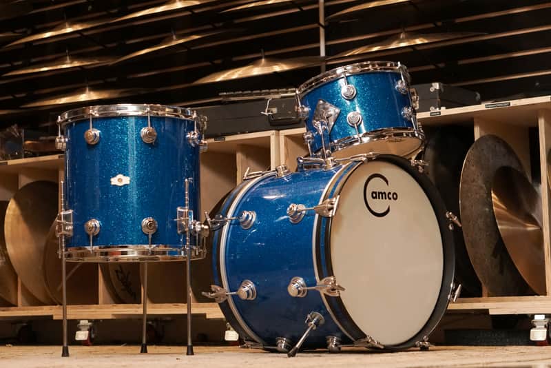 Camco 12/14/18" Drum Set - 1960s Blue Glass Glitter image 1