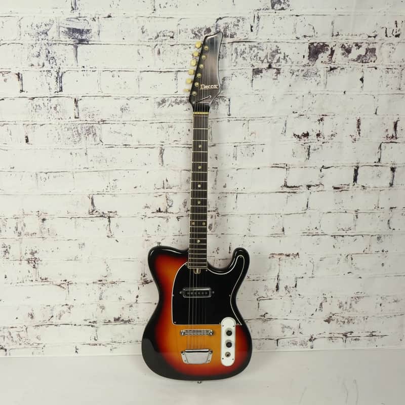 Vintage 1960s Decca Telecaster Style Tobacco Sunburst Electric Guitar image 1