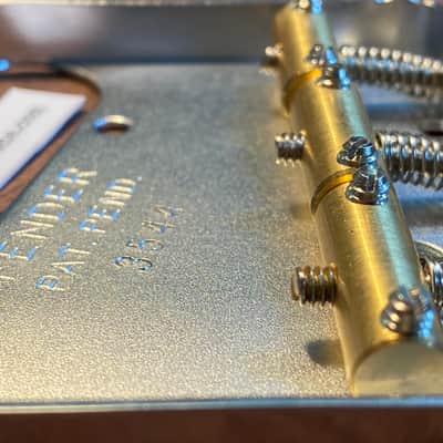 Fender  The Blackguard Telecaster Bridge plates with General Vintage Old Brass saddles slotted inton image 5