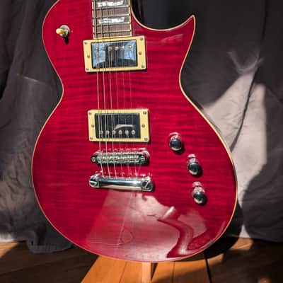 ESP LTD EC-401 VF 2011 See Thru Black Cherry Red Seymour Duncan Flamed Maple image 1