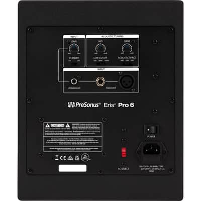 PreSonus Eris Pro 6 6.5" 140W 2-Way Active Coaxial Studio Monitor, Black image 2