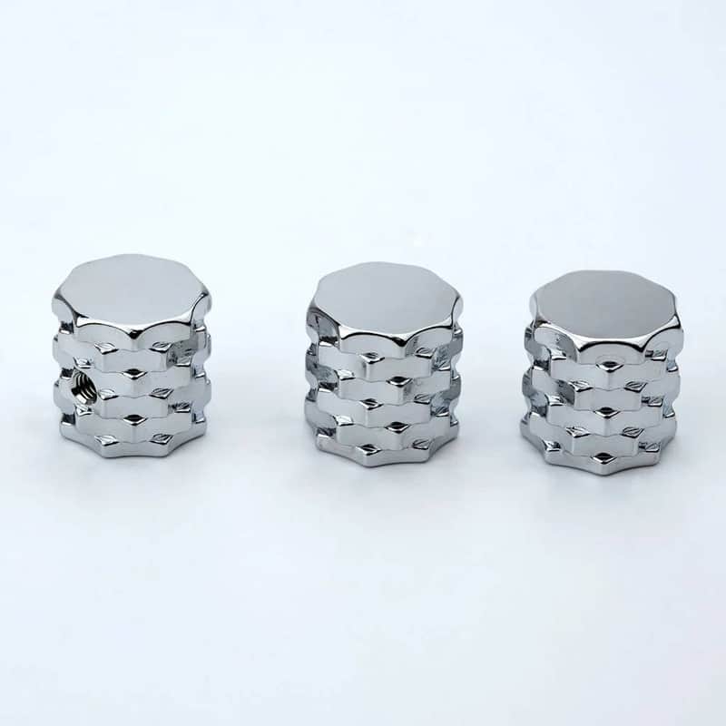 3pcs Serrated Steel Guitar and Bass Control Knobs Set image 1
