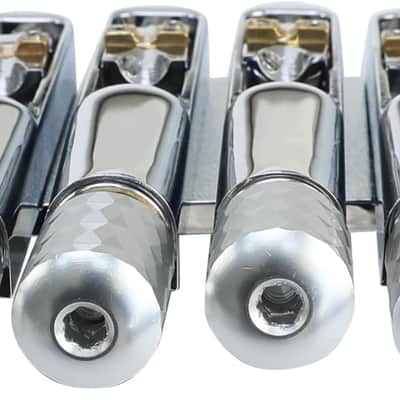 Chrome Headless Electric Bass Bridge 5 String Bass Bridge with Brass Saddles Bass Parts Replacement for 5 String Headless Bass image 3