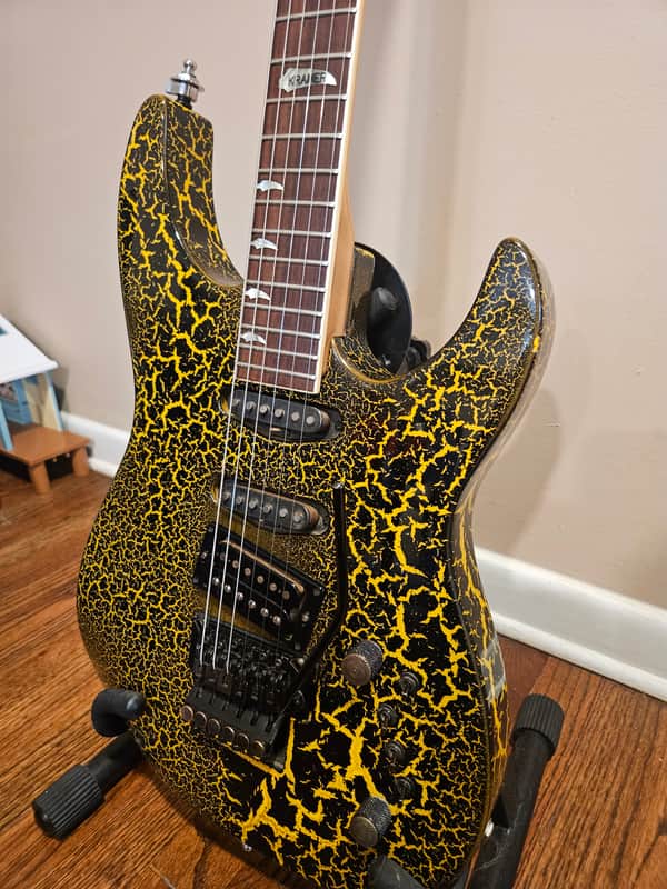 Kramer American Pacer Custom 1 1986 - Yellow and black crackle
