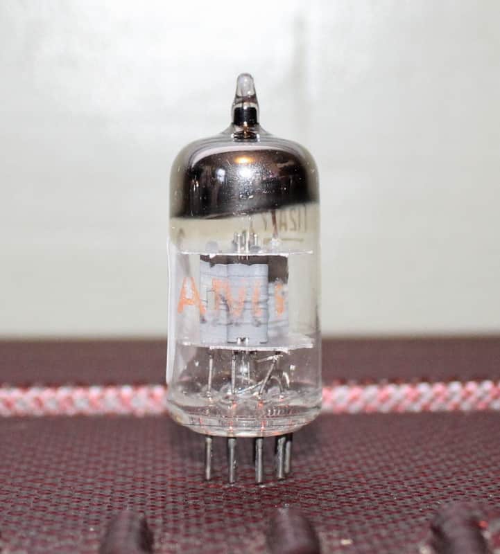 RCA 12AT7 ECC81 NICE BALANCE GRAY PLATE HALO GETTER TEST NOS+ VINTAGE 1964 image 1