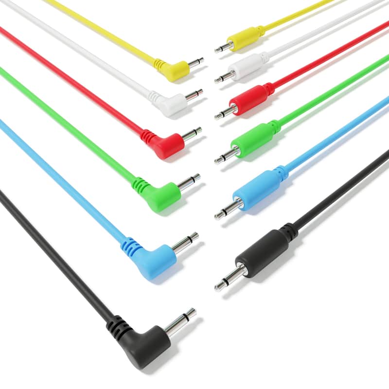 ExcelValley [6A-Pack | 30 cm - 11.81"] Hybrid Mono Modular Patch Cables TS 3.5mm 1/8" Eurorack Synth Synthesizer image 1