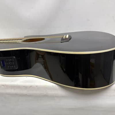 Washburn WA90CETB Dreadnought acoustic electric guitar, trans black image 8